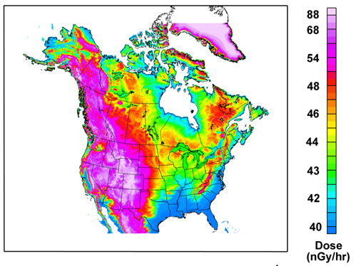 Cosmic Ray Exposure map: North America